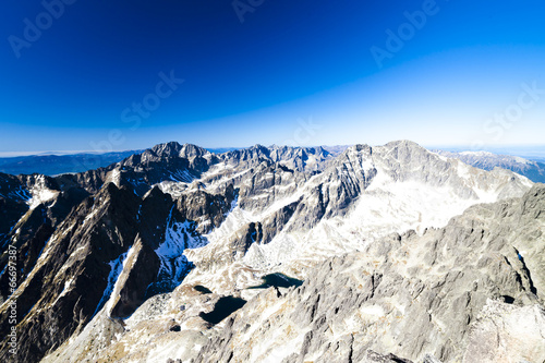 view from Lomnicky Peak  Vysoke Tatry  High Tatras   Slovakia