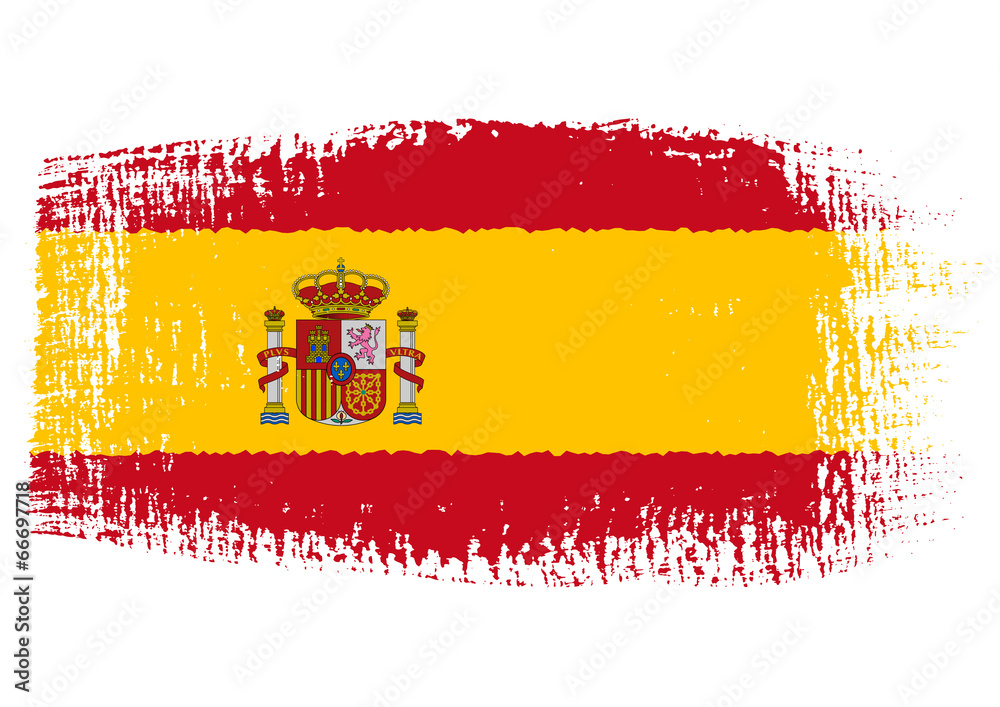 brushstroke flag Spain - obrazy, fototapety, plakaty 