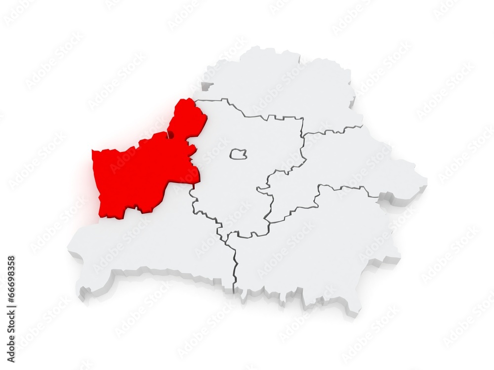 Fototapeta premium Map of Grodno region. Belarus.