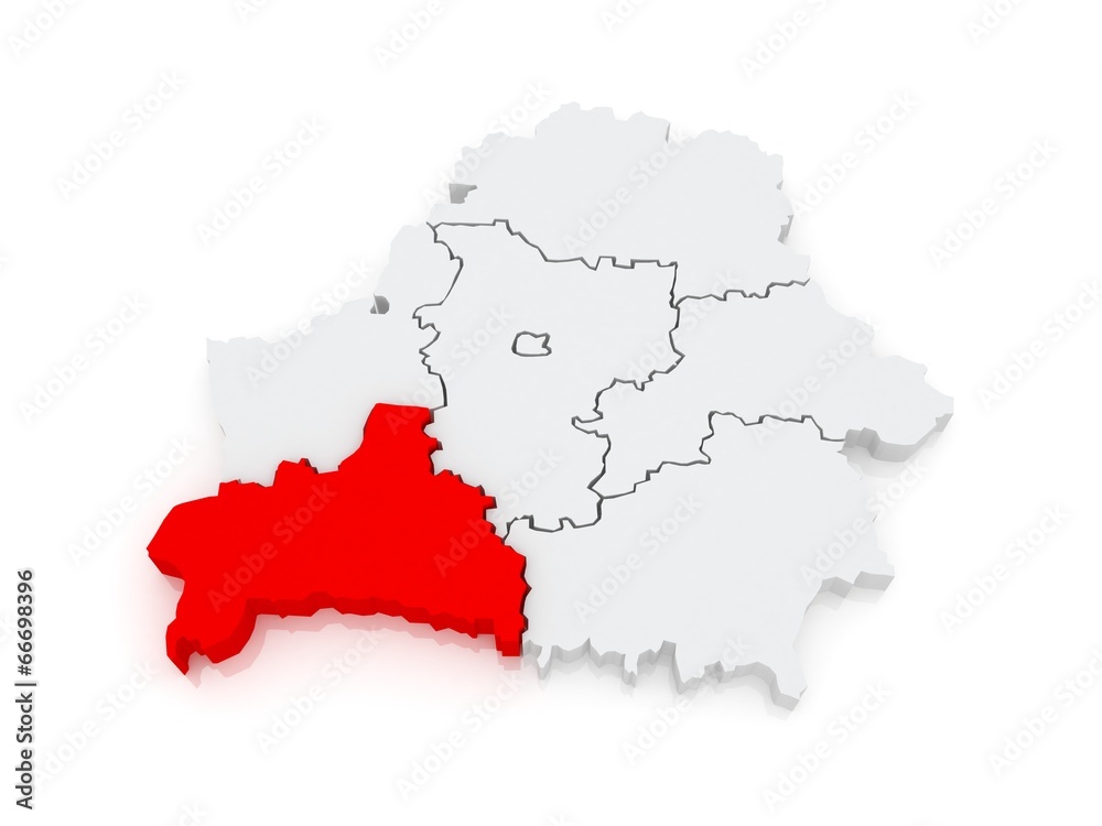 Map of Brest region. Belarus. Map of Brest region. Belarus.