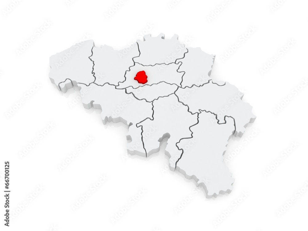 Map of Brussels. Belgium.
