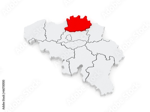 Map of Antwerp. Belgium.