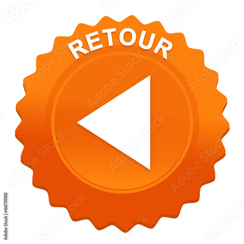 retour sur bouton web denté orange