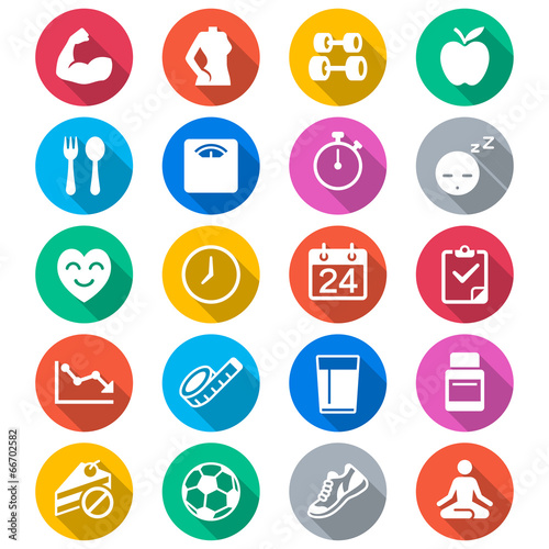 Health care flat color icons