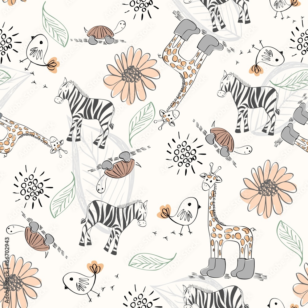 Naklejka premium doodle seamless pattern