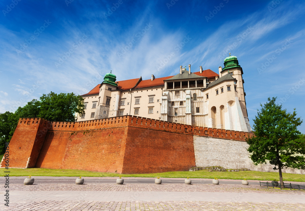 Wawel Royal Castle view in summer