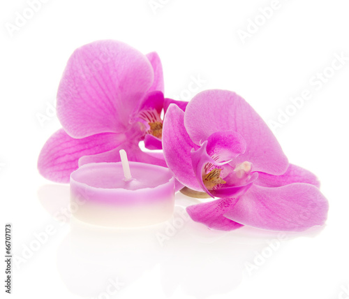 Orchids and the aromatic candles