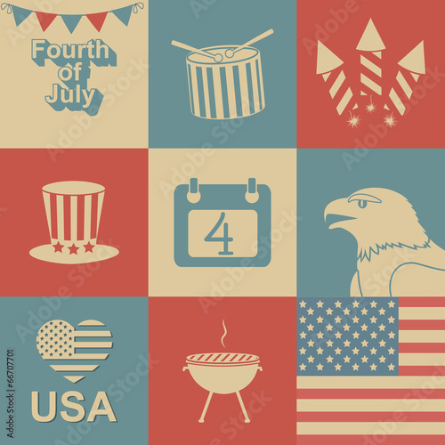 Independence Day icons.