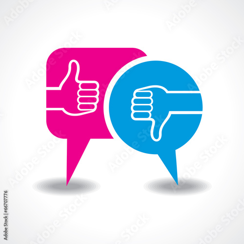 illustration of like and unlike symbol with message bubble