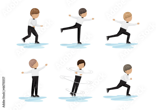 Figure Skating Set - Isolated On White Background