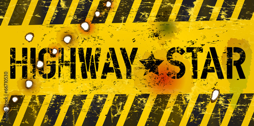 sign Highway Star , grungy style, vector illustration