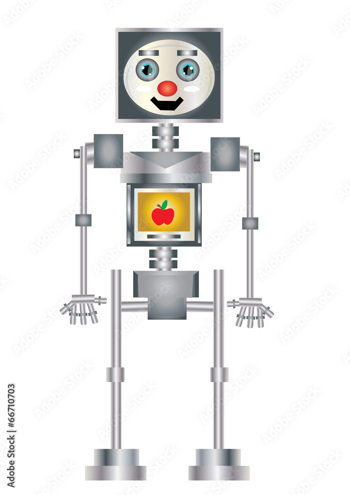 Fototapeta premium robot z jabłkiem