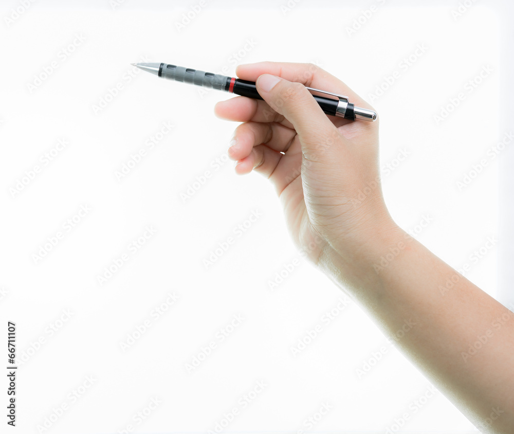 Hand is hold black pen ready for drawing Isolated Hand is hold black pen ready for drawing Isolated