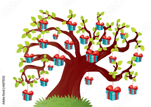 drzewo z prezentami