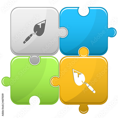 Trowel. Vector puzzle.