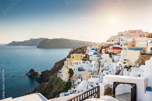 Beautiful white architecture on Santorini island, Greece