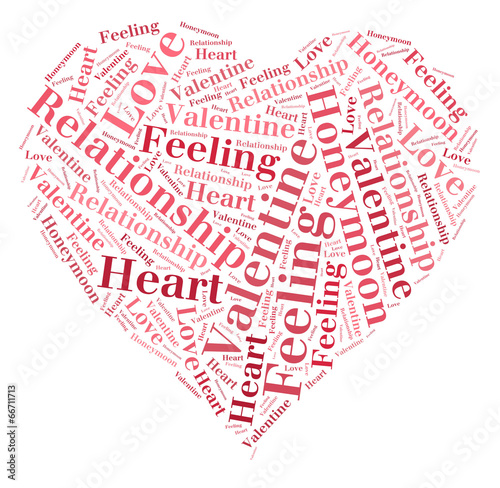 love concept in word tag cloud on white background