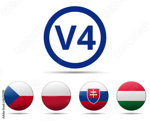 V4 Visegrad group - Czech republic, Poland, Slovakia, Hungary