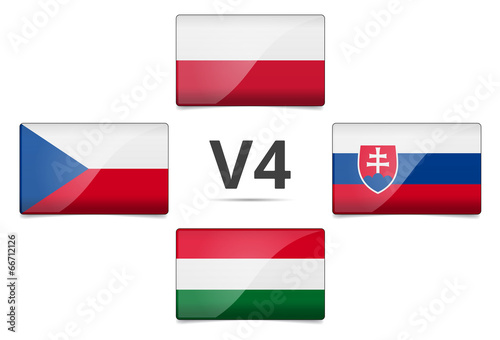 V4 Visegrad group - Czech republic, Poland, Slovakia, Hungary