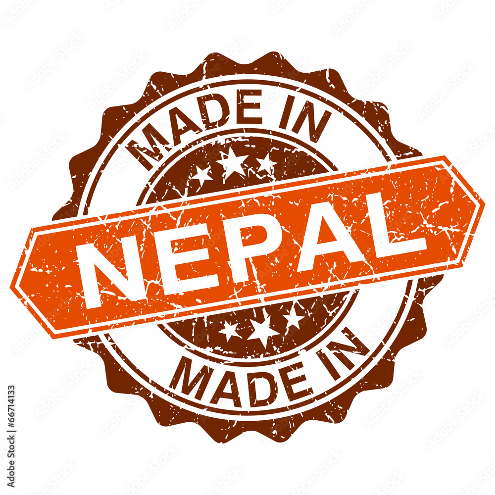made in Nepal vintage stamp isolated on white background