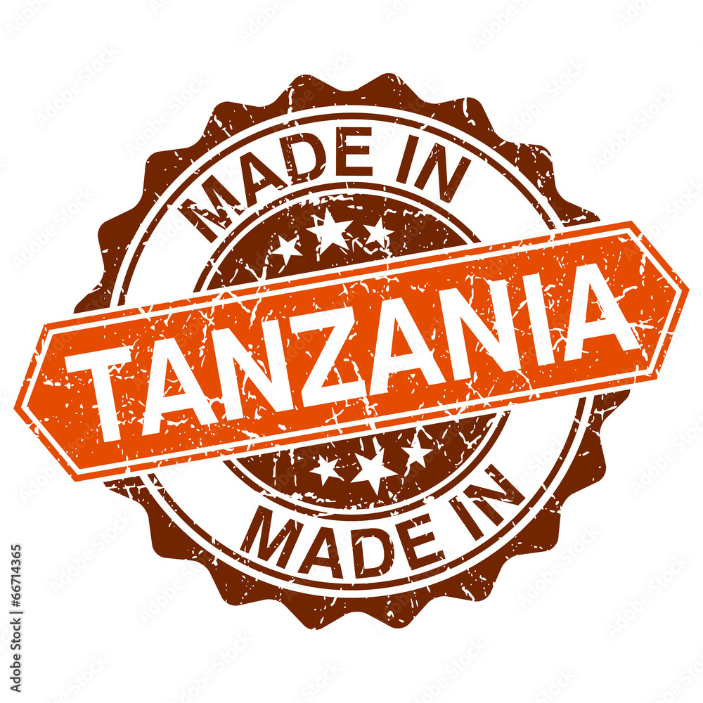 Obraz premium made in Tanzania vintage stamp isolated on white background