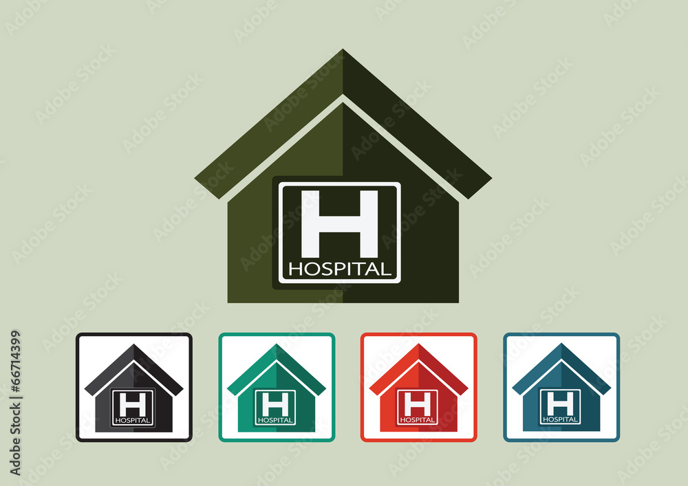 Hospital building icon design in illustration