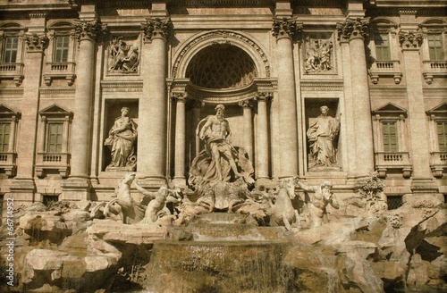 Trevi Fountain in Rome, Italy - Vintage