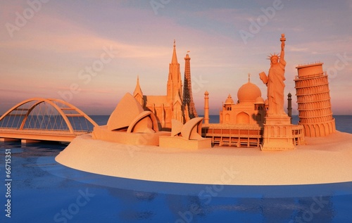Monumentali castelli di sabbia 3d photo