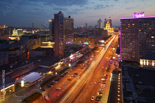 Photography Buildings at New Arbat Street and Hotel Ukraine