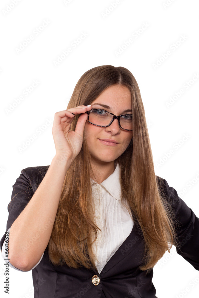 Businesswoman in glasses posing