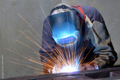 Obraz na płótnie Schweißer in der Industrie
