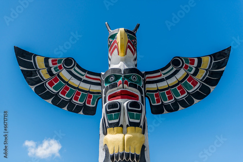 Canvas Print Totem pole at Duncan Vancouver island
