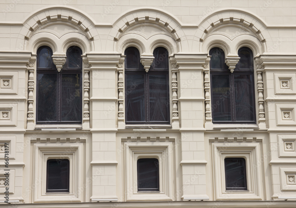 Window of building in Moscow, Russia