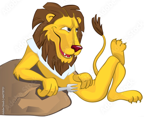 Fototapeta Naklejka Na Ścianę i Meble -  Hungry lion