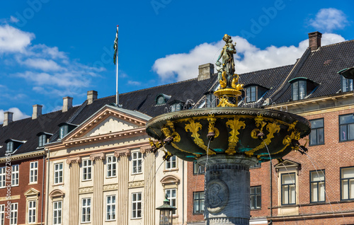 Caritas Fountain on Gammeltorv in Copenhagen, Denmark