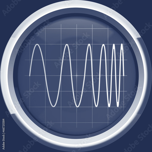 Signal with frequency modulation (FM) in blue tones