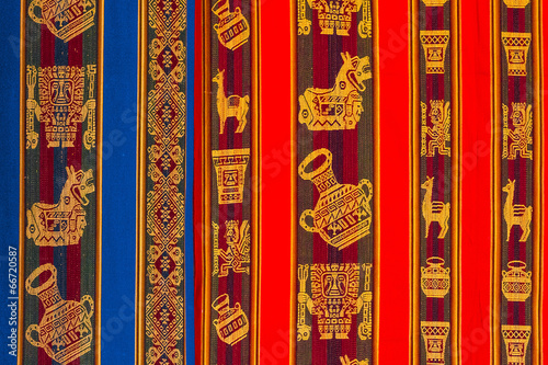 typical andean textile Peru photo