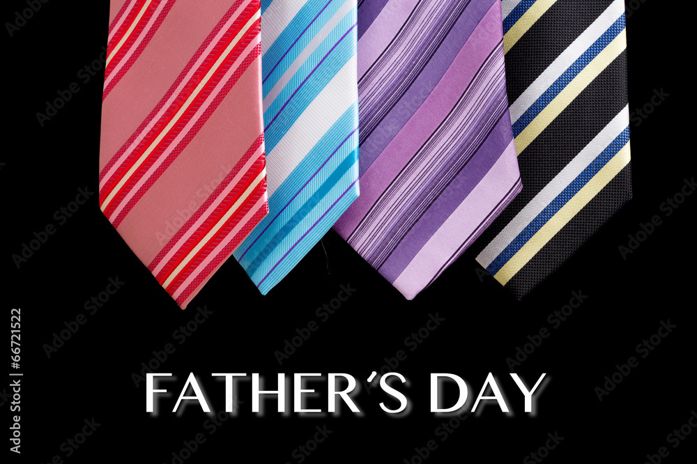 Fototapeta premium colored ties with father's day text