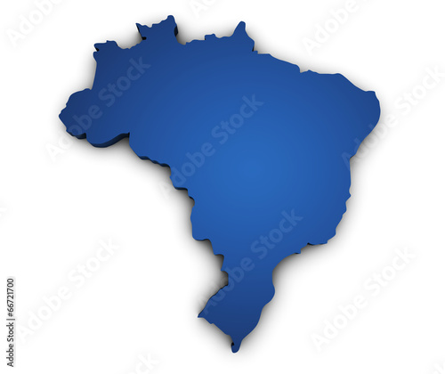 Map Of Brazil 3d Shape