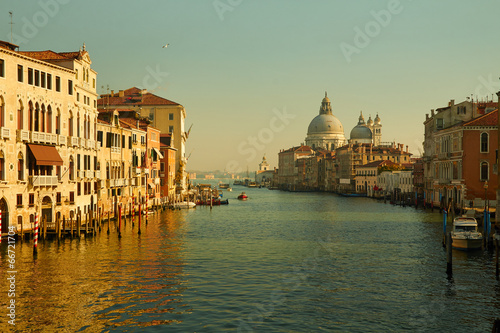 Venice with architecture and on basilica della salute in Italy