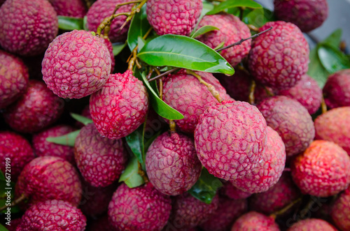 Ripe lychee in the market