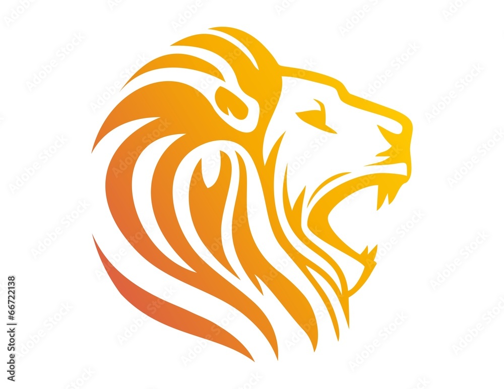 lion logo,lion head symbol,silhouette carnivore icon Stock Vector