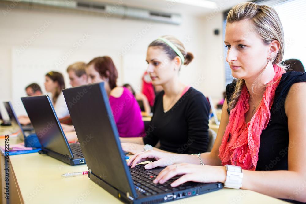 Group of college/university students in in a classroom Group of college/university students in in a classroom