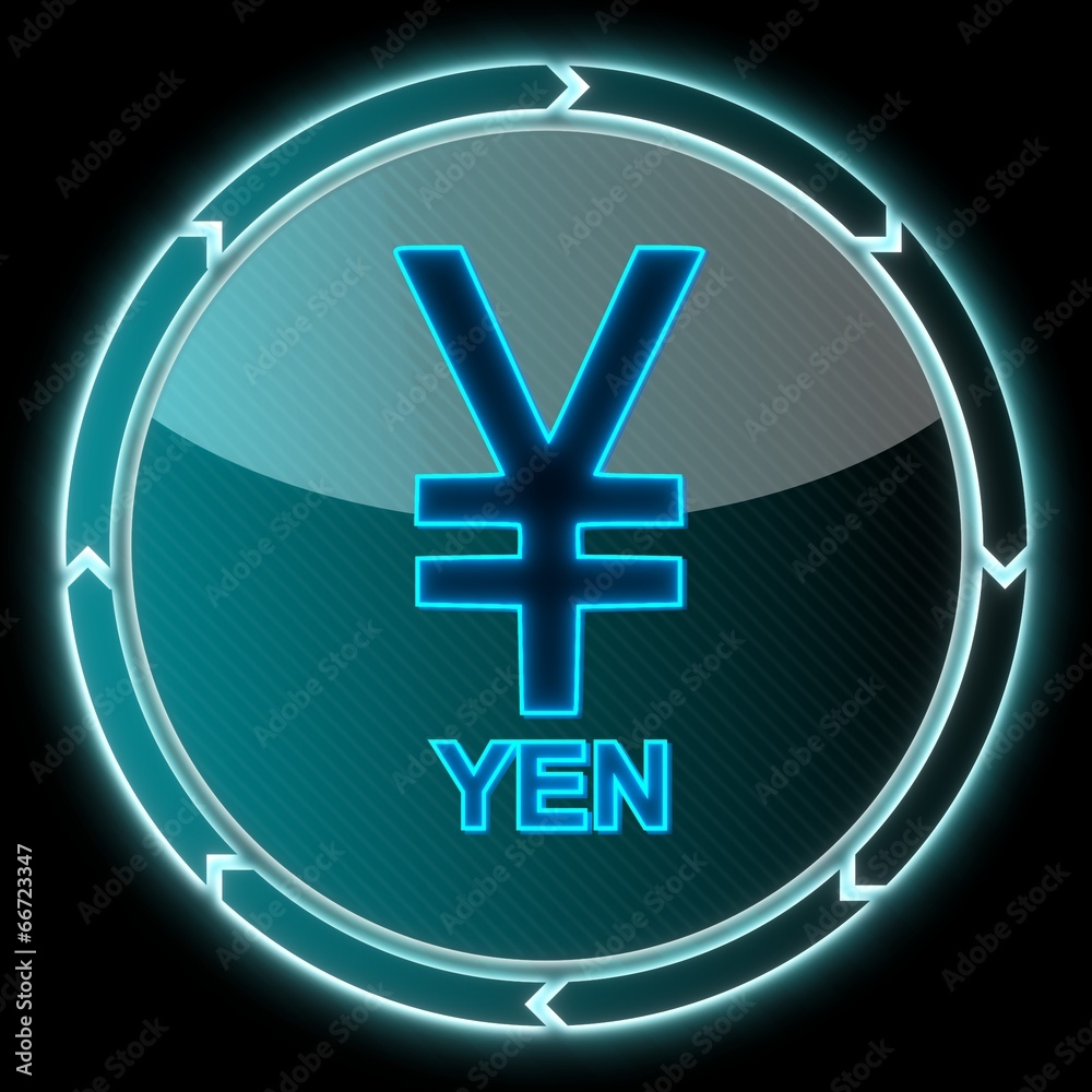 Fototapeta premium glaring electronic Japan Yen sign