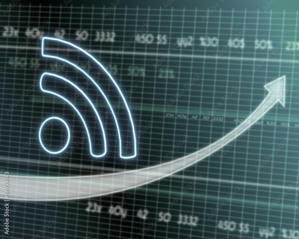 wifi icon on stock market graph