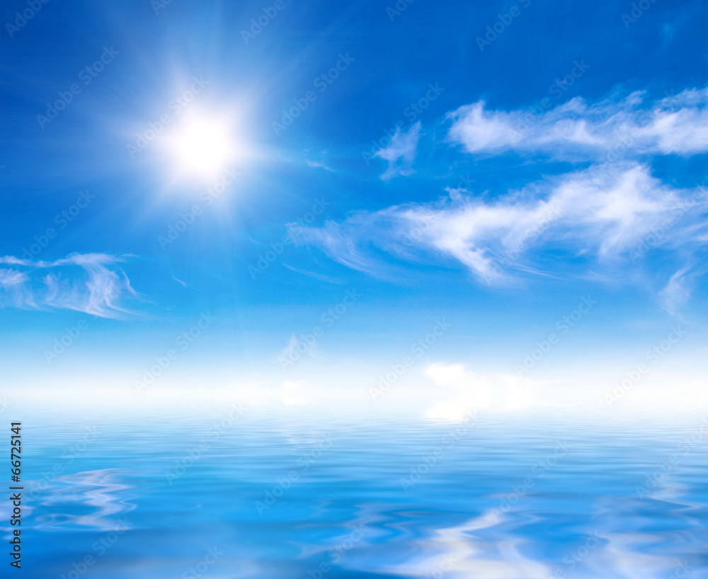 white fluffy clouds with rainbow in the blue sky white fluffy clouds with rainbow in the blue sky