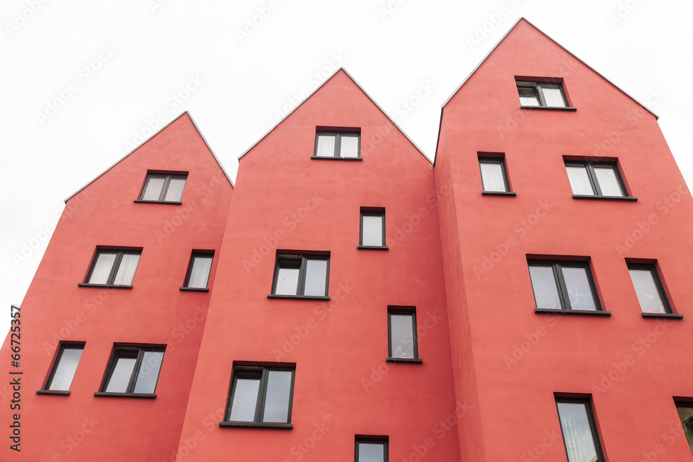 drei rote Häuser in Frankfurt drei rote Häuser in Frankfurt