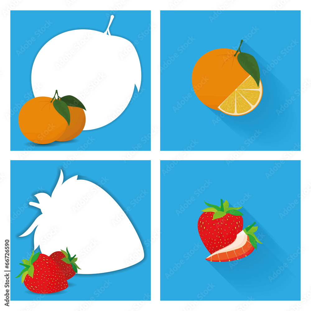 Set Of Fruits With Space For Text