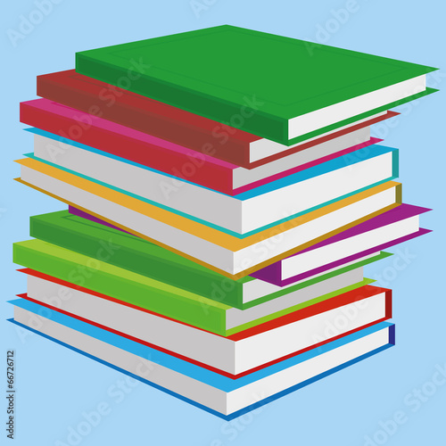 Group Of Colorful Books Illustration Isolated