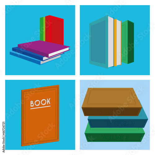 Set Of Different Book Illustrations Isolated
